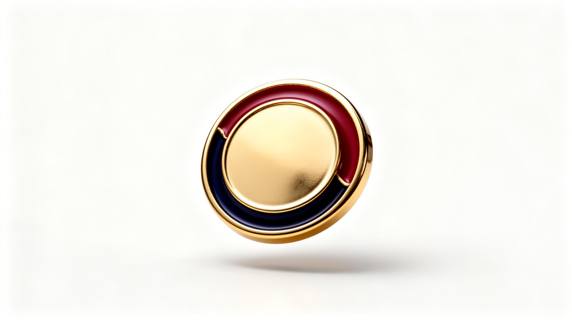 Premium-Pin mit dunkelrotem und navyfarbenem Emaille-Detail